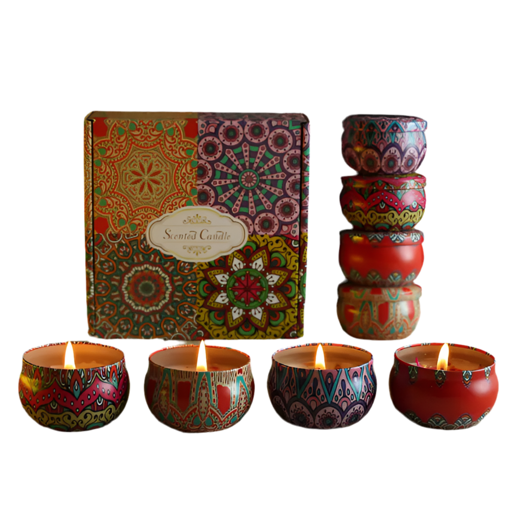 Boho Kaarsenset - 4 stuks