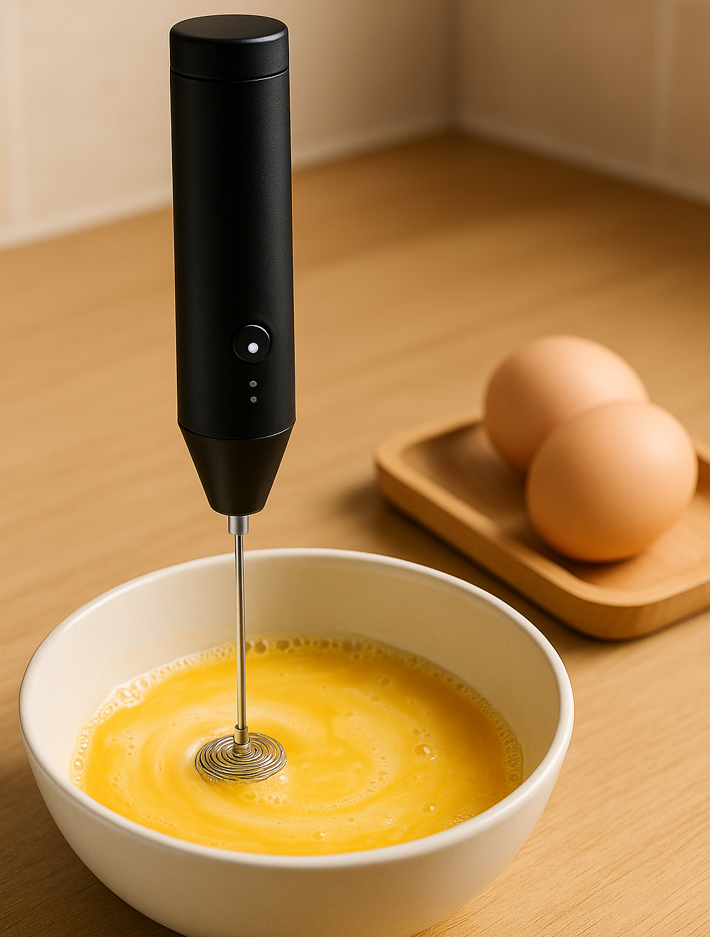 Oplaadbare elektrische melkschuimer (USB) – melkopschuimer + oplaadkabel voor cappuccino & latte