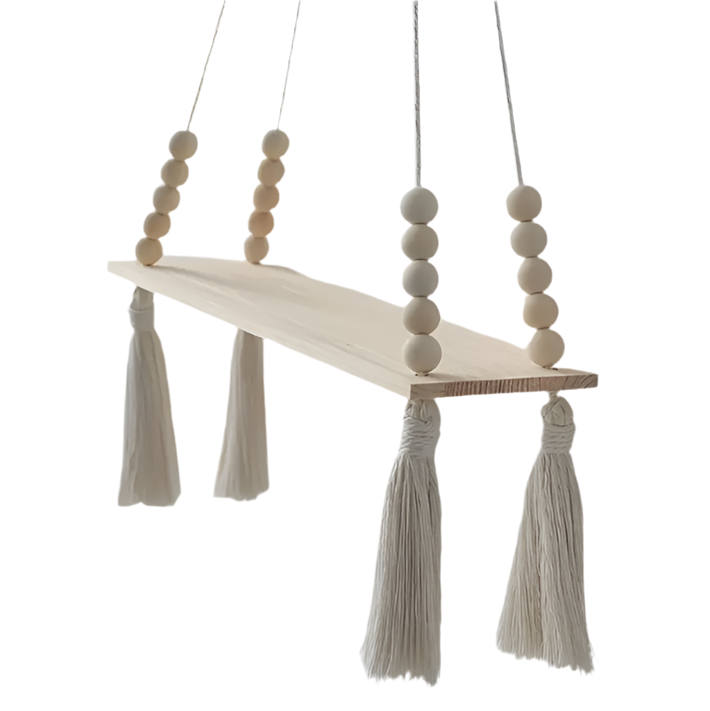 Zwevende Boho wandplank – 35 × 56 cm
