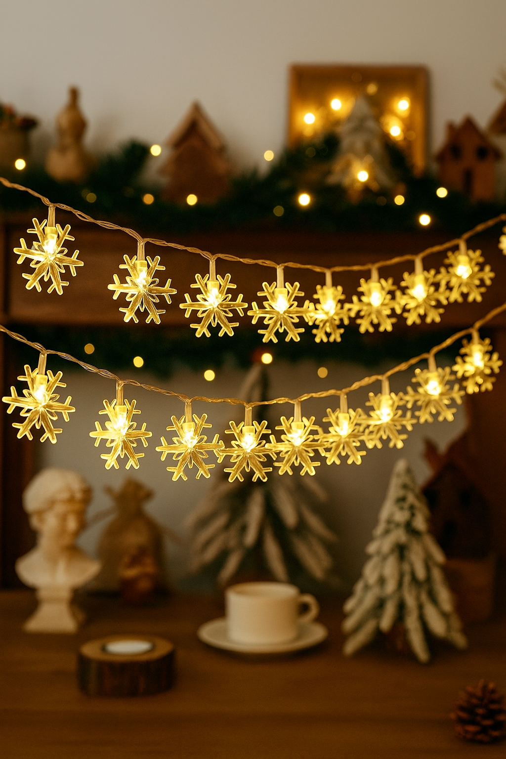 Kerstverlichting | Sneeuwvlok met 10 of 20 LED lichtjes