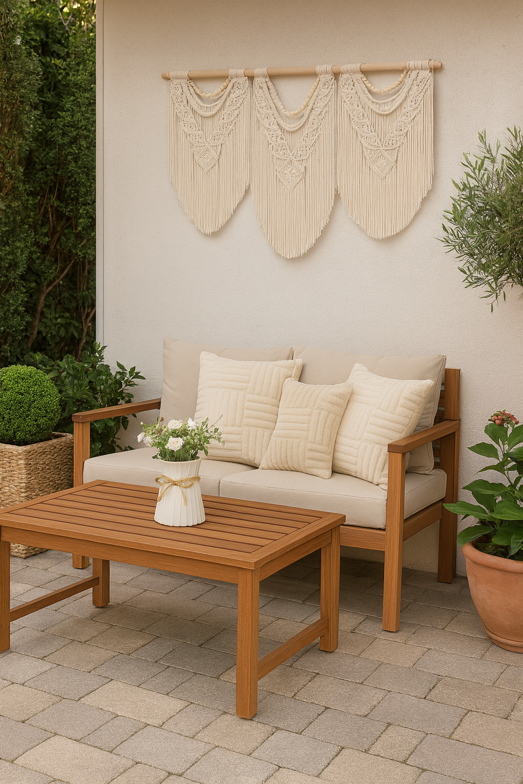 Macramé wandhanger XL – boho muurdecoratie