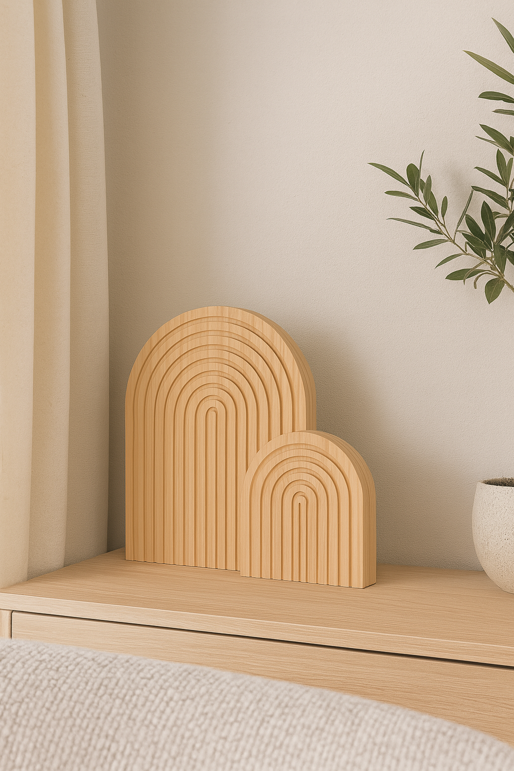 Boheemse wandplank massief hout – set van 2 (15 × 15 × 1,5 cm & 30 × 20 × 1,5 cm)