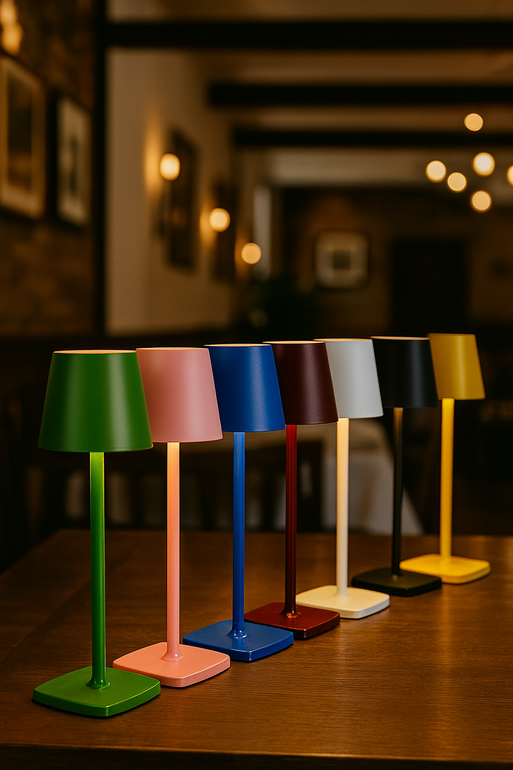 Livideco retro tafellamp – 28 × 10 cm, USB-C, 7 kleuren