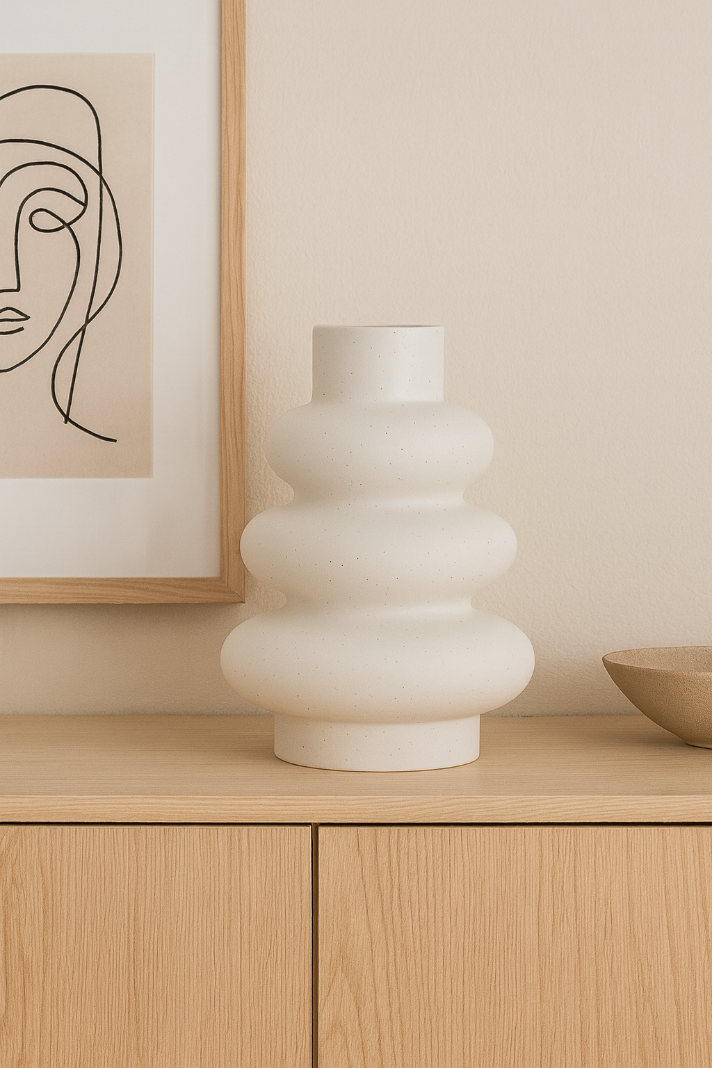 Livideco rib vaas – 21,5 × 14,5 cm, hoogwaardig kunststof