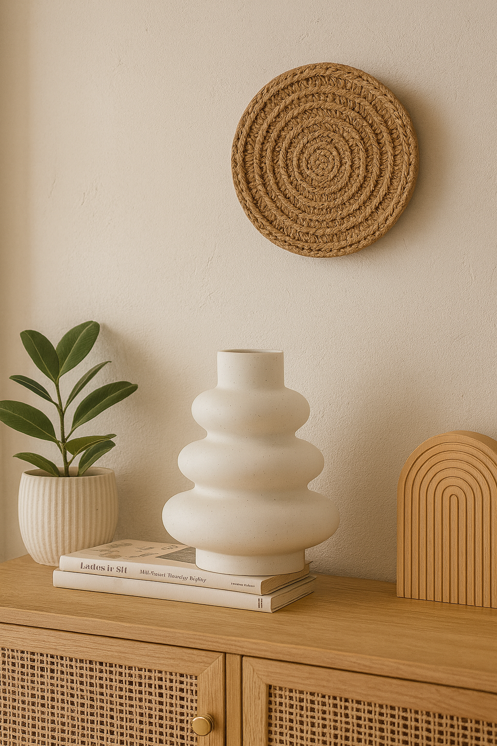 Livideco rib vaas – 21,5 × 14,5 cm, hoogwaardig kunststof