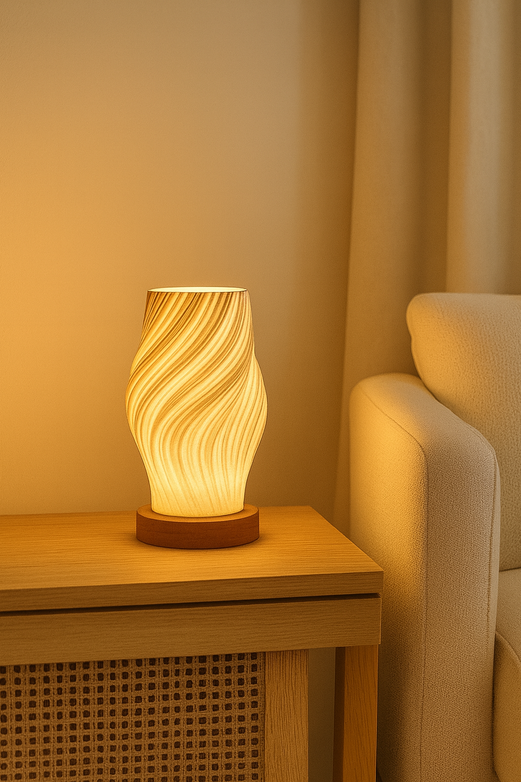 Livideco Twist tafellamp – 21 × 10 cm, USB-oplaadbaar