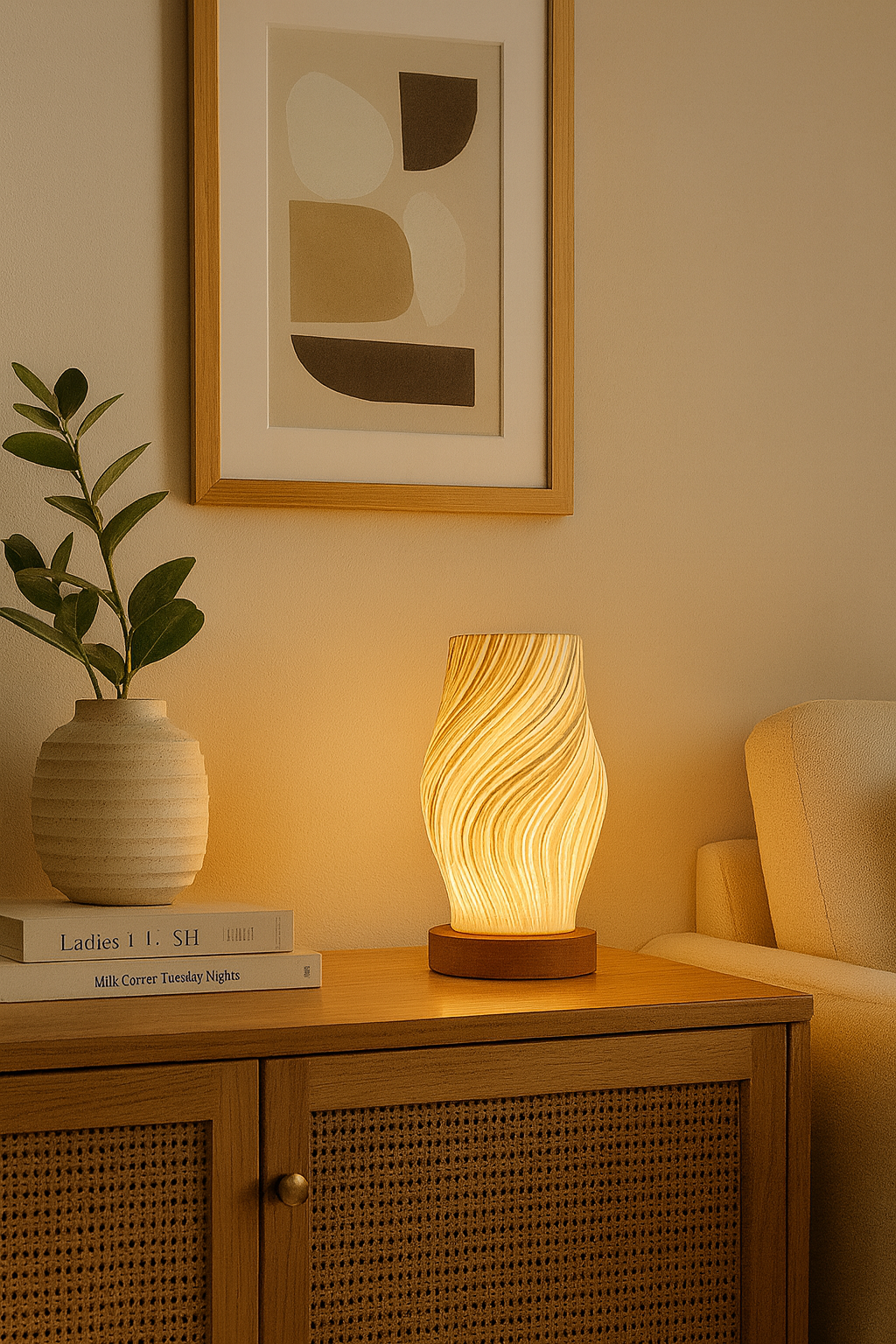 Livideco Twist tafellamp – 21 × 10 cm, USB-oplaadbaar