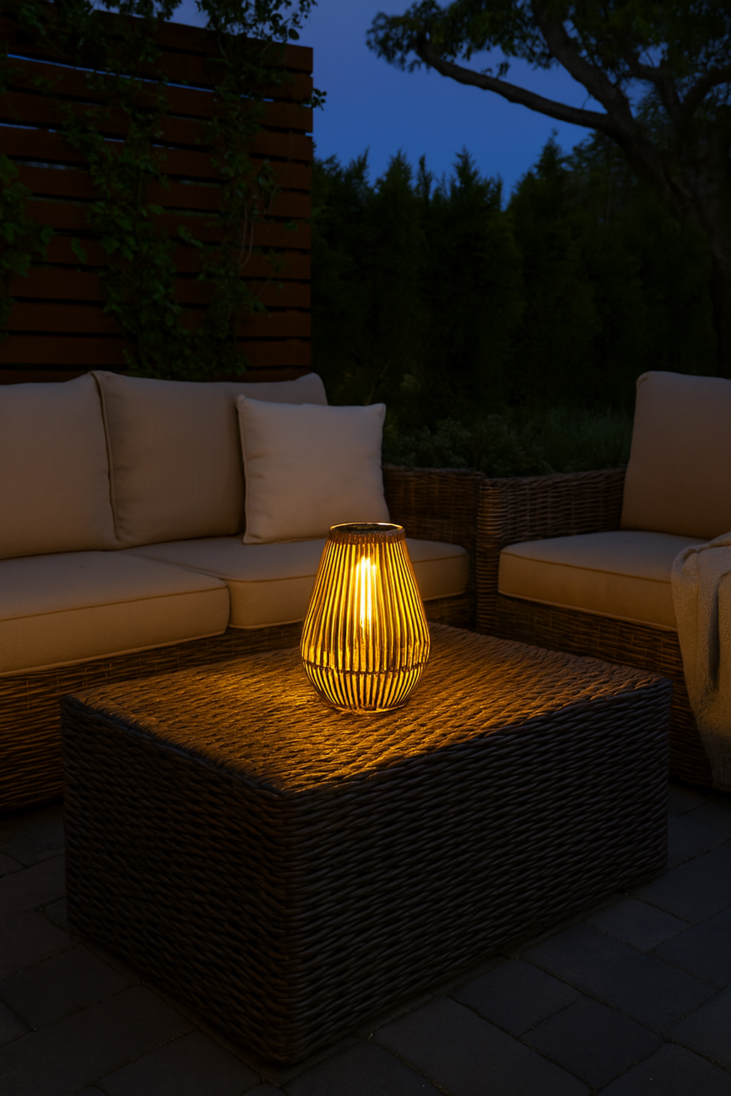 Livideco rotan zonnelamp 21 × 16 cm – op zonne-energie, oplaadbaar