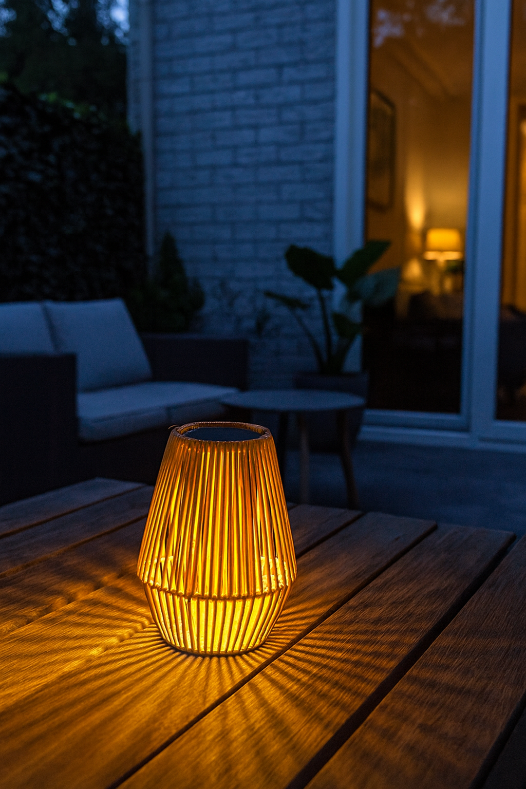 Livideco rotan zonnelamp 21 × 16 cm – op zonne-energie, oplaadbaar