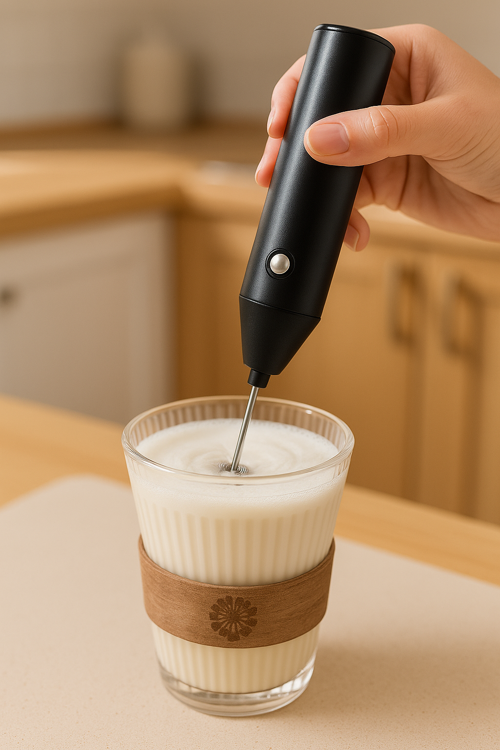Oplaadbare elektrische melkschuimer (USB) – melkopschuimer + oplaadkabel voor cappuccino & latte