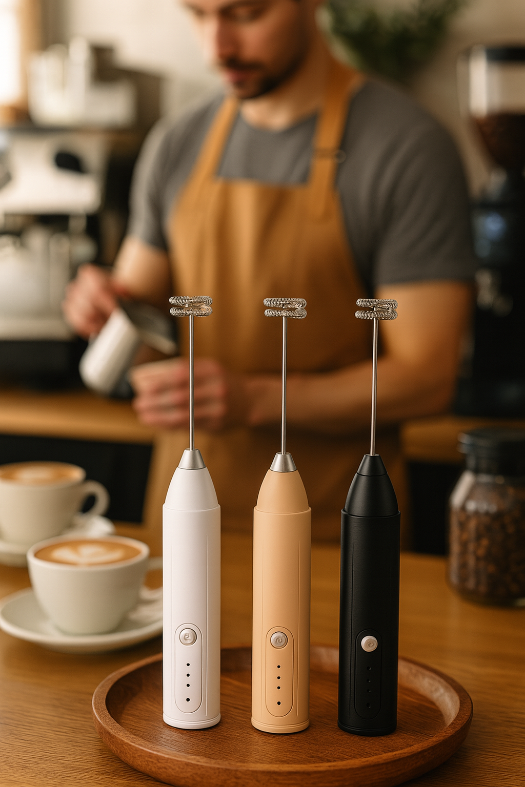 Oplaadbare elektrische melkschuimer (USB) – melkopschuimer + oplaadkabel voor cappuccino & latte