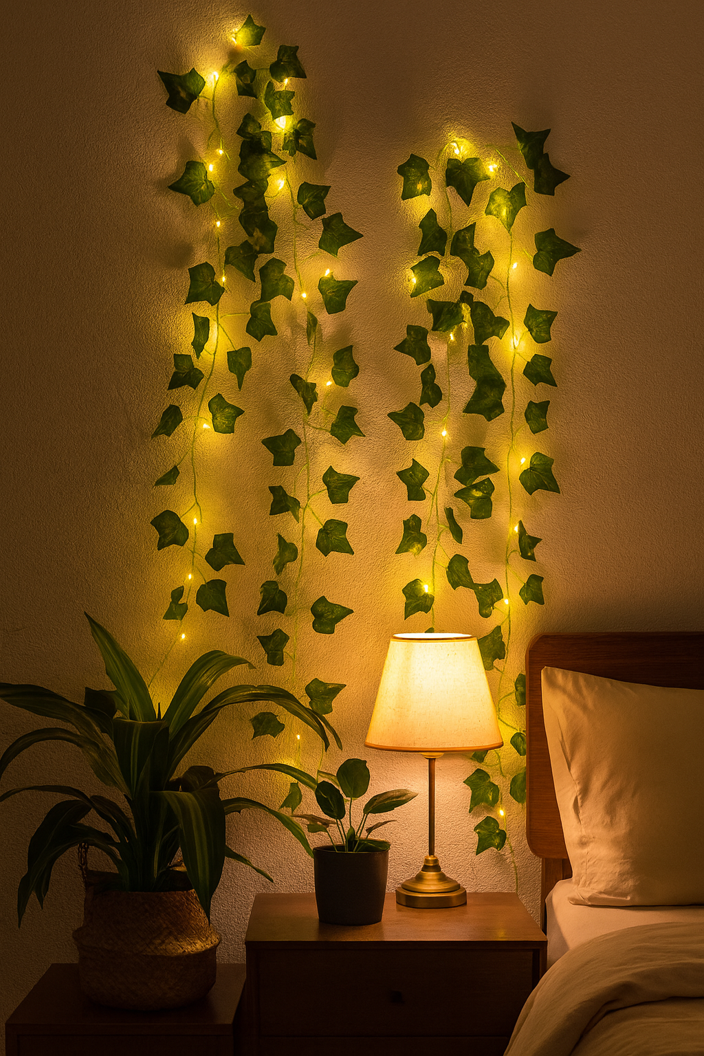 Herfstslinger Groen | met 50 LED lichtjes