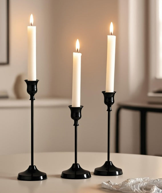 Kandelaar – 3 kleuren – 16x7 / 19x7 / 22x7 cm (kaarsenhouder)