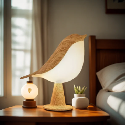 Elegante vogelvorm tafellamp met aromadiffuser