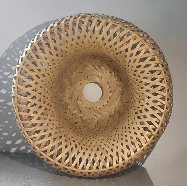 Livideco Bamboe Lampenkap handgeweven stro 29x16 cm