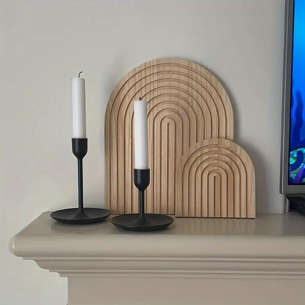 Boheemse wandplanken set van 2 stuks van massief hout