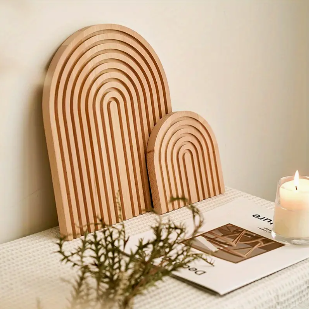 Boheemse wandplanken set van 2 stuks van massief hout