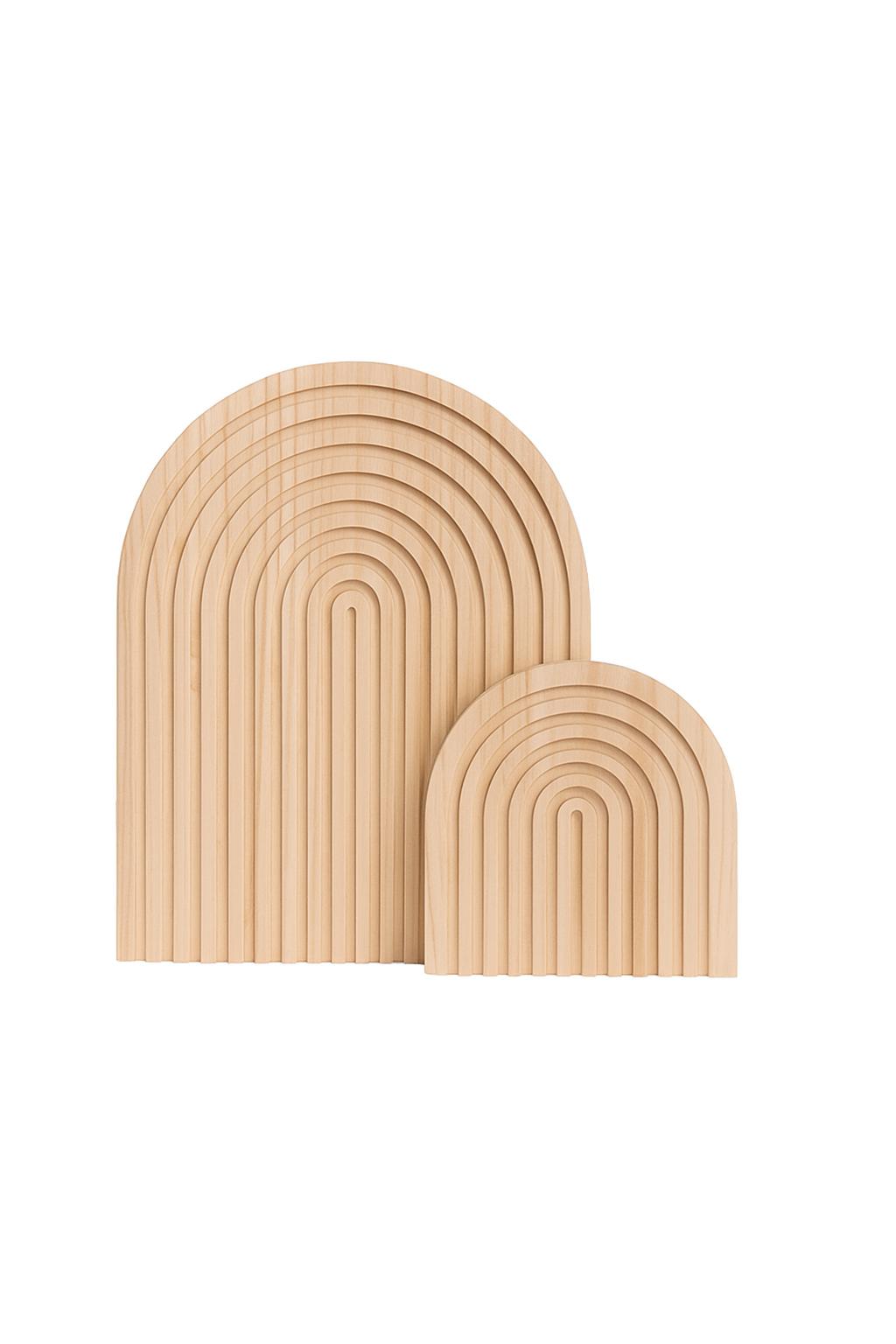 Boheemse wandplanken set van 2 stuks van massief hout