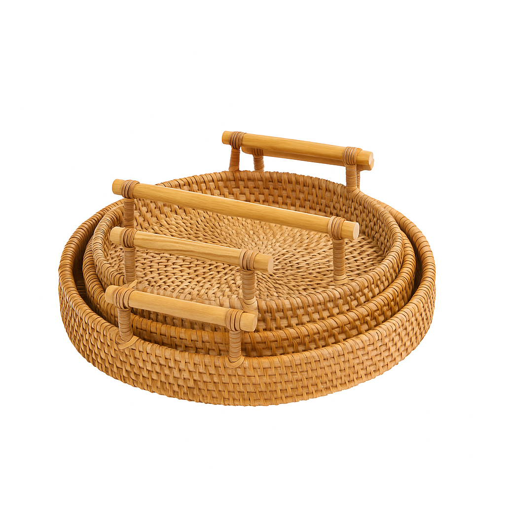 Rotan dienblad handgevlochten voor decoratie en serveren