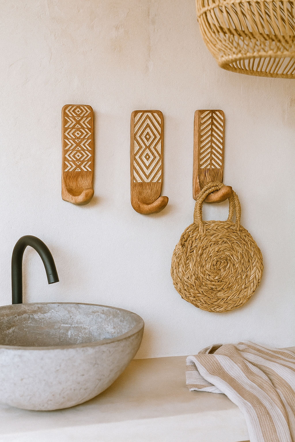 Minimalistische wandhaken voor Japandi en Scandinavische interieur